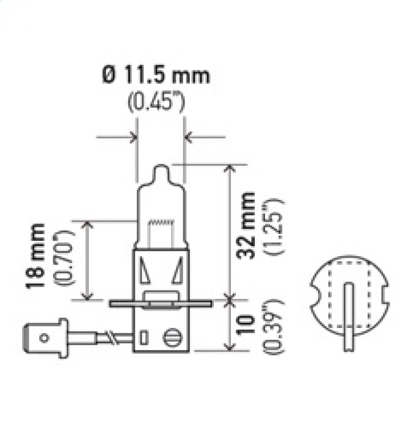 Hella Bulb H3 12V 55W Pk22S T325 +50 - GTR Auto
