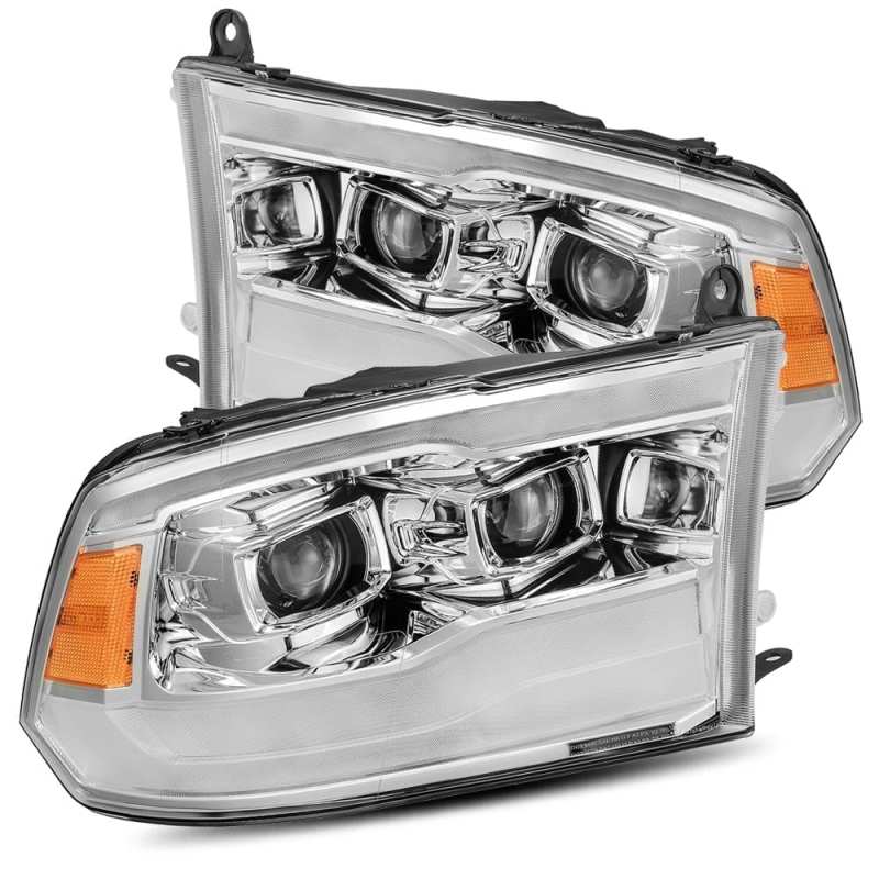 AlphaRex 09-18 Dodge Ram 1500HD PRO-Series Projector Headlights Plank Style Chrome w/Seq Signal/DRL - GTR Auto
