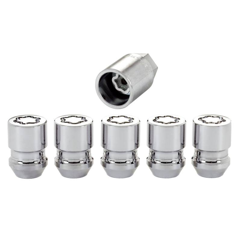McGard Wheel Lock Nut Set - 5pk. (Cone Seat) M12X1.25 / 3/4 Hex / 1.28in. Length - Chrome - GTR Auto