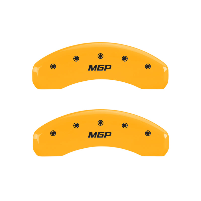 MGP Rear set 2 Caliper Covers Engraved Rear MGP Yellow finish black ch 25049RMGPYL
