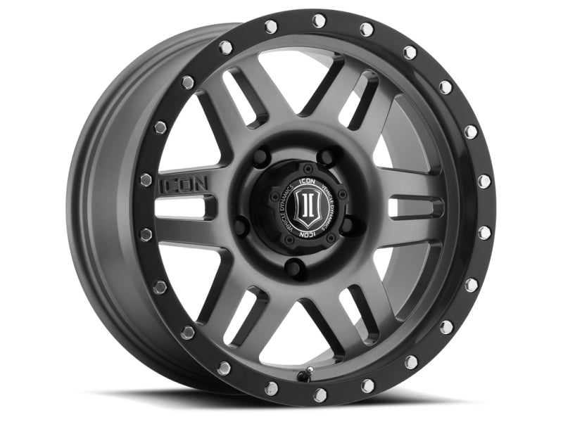 ICON Six Speed 17x8.5 5x150 25mm Offset 5.75in BS 116.5mm Bore Gun Metal Wheel - GTR Auto