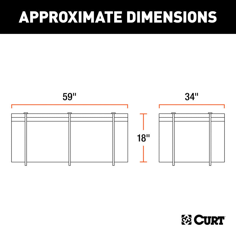 Curt 59in x 34in x 21in Extended Roof Rack Cargo Bag