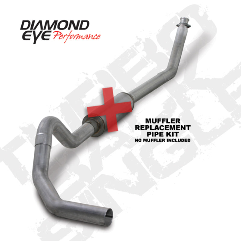 Diamond Eye KIT 4in Turbo Back MFLR RPLCMENT PIPE SGL AL: 98.5 - 02 DODGE CUMMINS 5.9L - GTR Auto