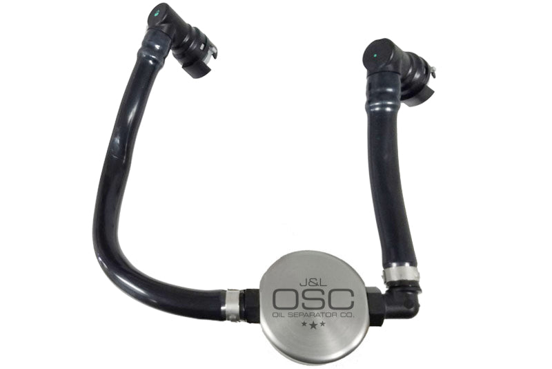 J&amp;L 2018-2023 Ford Mustang GT Passenger Side Oil Separator 3.0 - Clear Anodized - GTR Auto