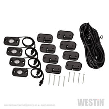 Load image into Gallery viewer, Westin Universal LED Rock Light Kit - 4 Lights - 14ft 9in Wiring Harness &amp; Switch - Black