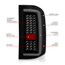 Load image into Gallery viewer, ANZO 2007-2013 Chevrolet Silverado1500/ 2500/ 3500 LED Tail Lights w/ Light Bar Black Housing Smoke - GTR Auto
