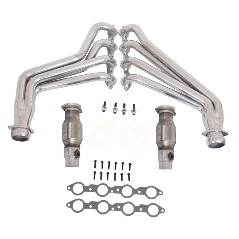 BBK 10-15 Camaro LS3 L99 Long Tube Exhaust Headers With Converters - 1-3/4 Silver Ceramic - GTR Auto