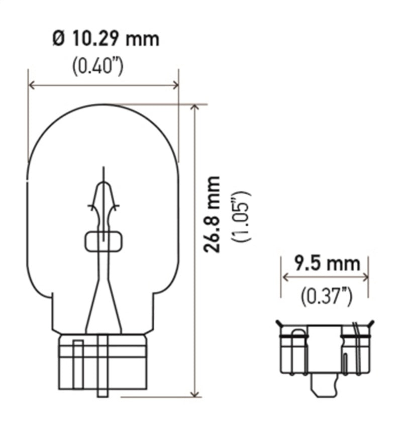 Hella Bulb 2825 12V 5W 4CP W2.1x9.5d T3.25 - GTR Auto
