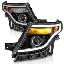 Load image into Gallery viewer, ANZO 11-15 Ford Explorer (w/Factory Halogen HL Only) Projector Headlights w/Light Bar Black Housing - GTR Auto