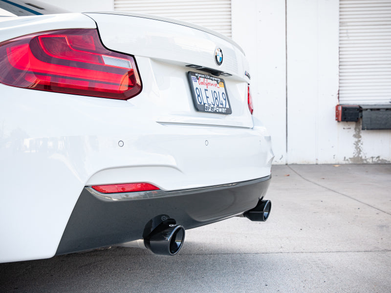 aFe MACH ForceXP 3IN to 2.5IN 304SS Cat-Back Exhaust System w/ Black Tips 14-16 BMW M235i (F22/23) - GTR Auto