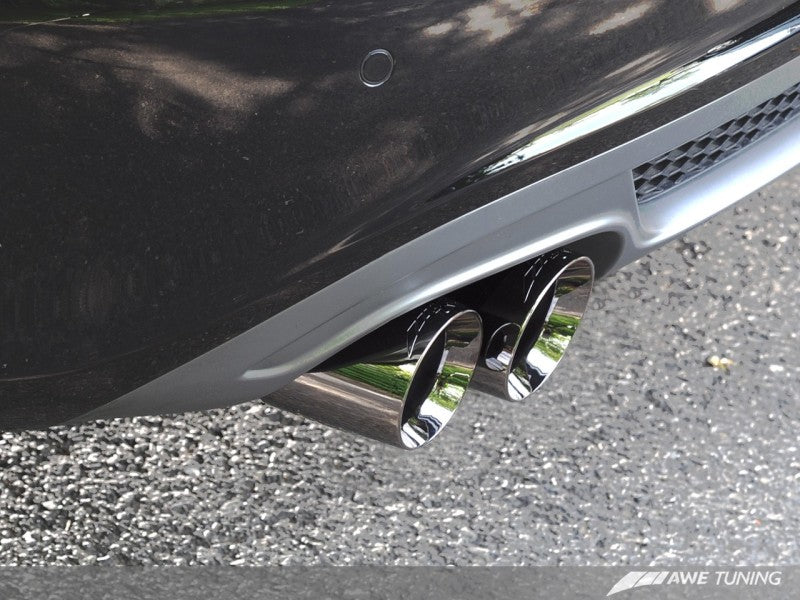 AWE Tuning Audi B8 A4 Touring Edition Exhaust - Single Side Polished Silver Tips - GTR Auto