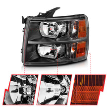 Load image into Gallery viewer, ANZO 2007-2013 Chevrolet Silverado Crystal Headlights Black - GTR Auto