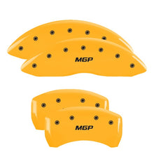 Load image into Gallery viewer, MGP 4 Caliper Covers Engraved Front &amp; Rear MGP Yellow finish black ch - GTR Auto