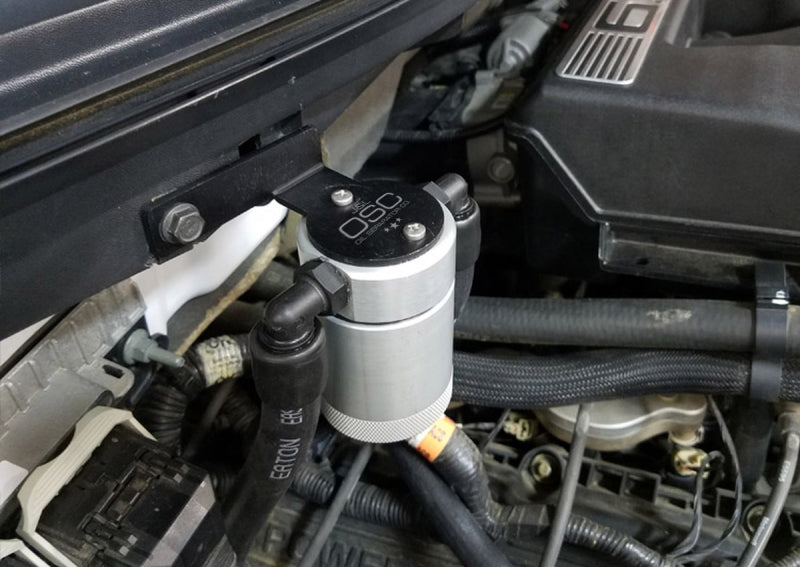 J&L 11-14 Ford F-150/Ford F-150 Raptor 6.2L Passenger Side Oil Separator 3.0 - Clear Anodized - GTR Auto