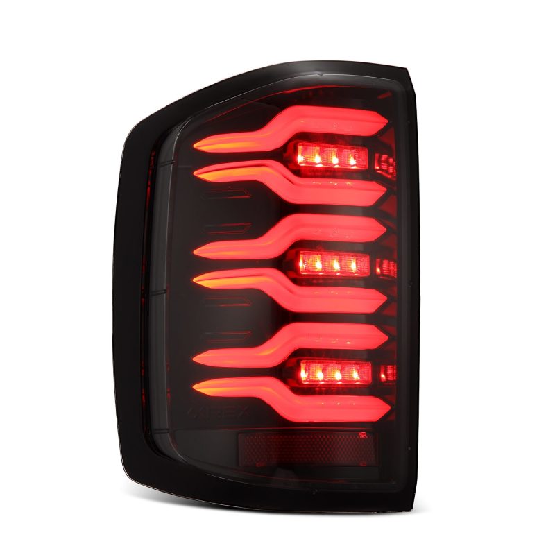 AlphaRex 14-18 Chevy Silverado 1500 Luxx-Series LED Tail Lights Alpha-Black w/Activ Light/Seq Signal - GTR Auto