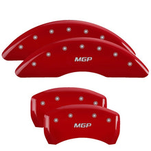 Load image into Gallery viewer, MGP 4 Caliper Covers Engraved Front &amp; Rear MGP Red finish silver ch - GTR Auto