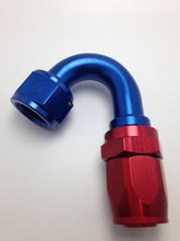 Load image into Gallery viewer, Fragola -10AN Nut x -12AN Hose Reducing Hose End - Blue/Red 150 Degree