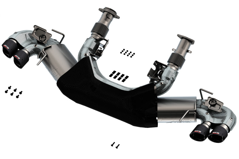 Borla 2020 Chevrolet Corvette C8 6.2L ATAK 3in Exhaust System Dual Round Angle Cut Carbon Fiber Tips - GTR Auto