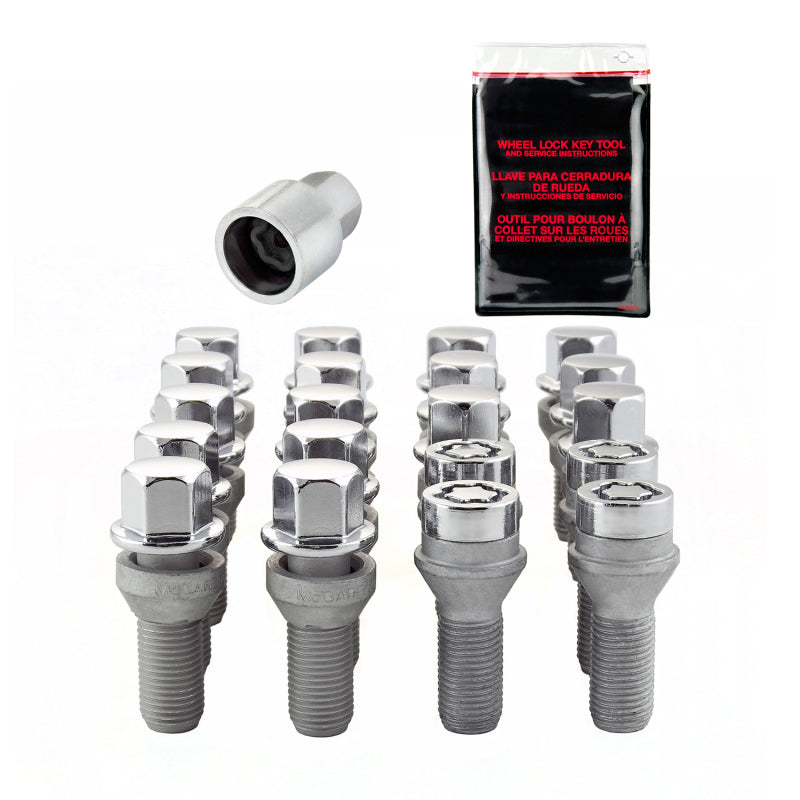 McGard 5 Lug Hex Install Kit w/Locks (Cone Seat Bolt) M14X1.5 / 17mm Hex / 30.5mm Shank L. - Chrome - GTR Auto