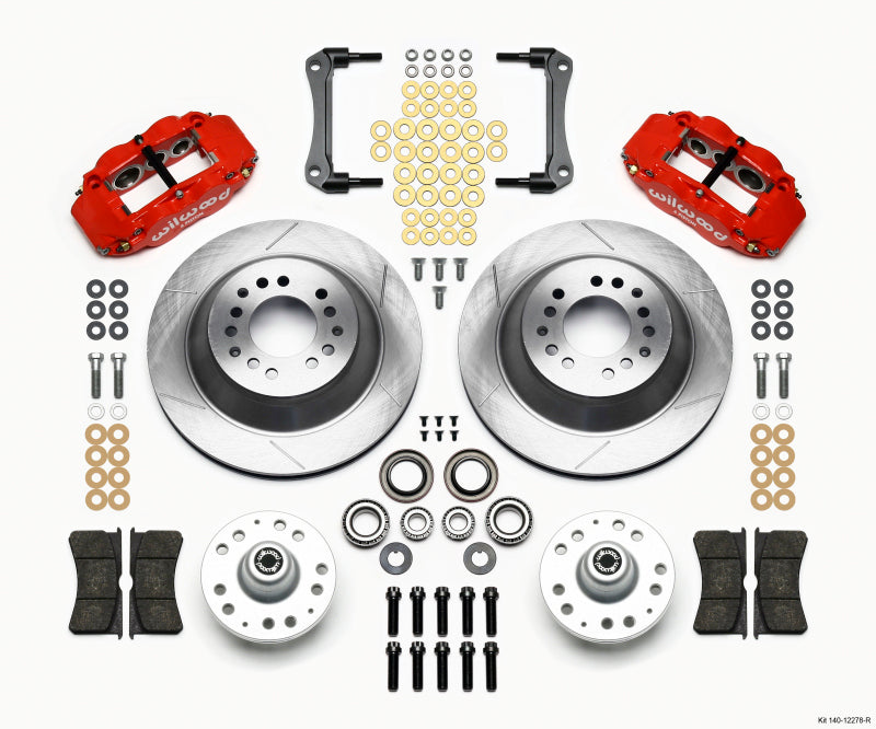 Wilwood Narrow Superlite 6R Front Hub & 1PC Rtr Kit 12.88in-Red 70-78 Camaro - GTR Auto