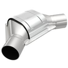 Load image into Gallery viewer, MagnaFlow Universal Catalytic Converter 2.00inch Angled Inlet/Outlet