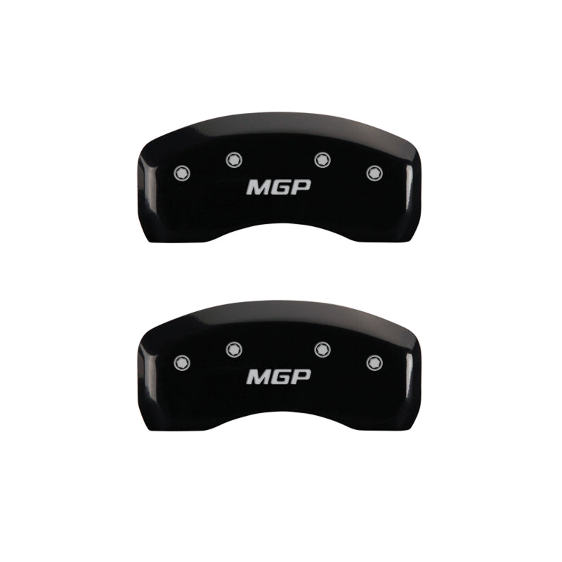 MGP 4 Caliper Covers Engraved Front & Rear MGP Black finish silver ch - GTR Auto