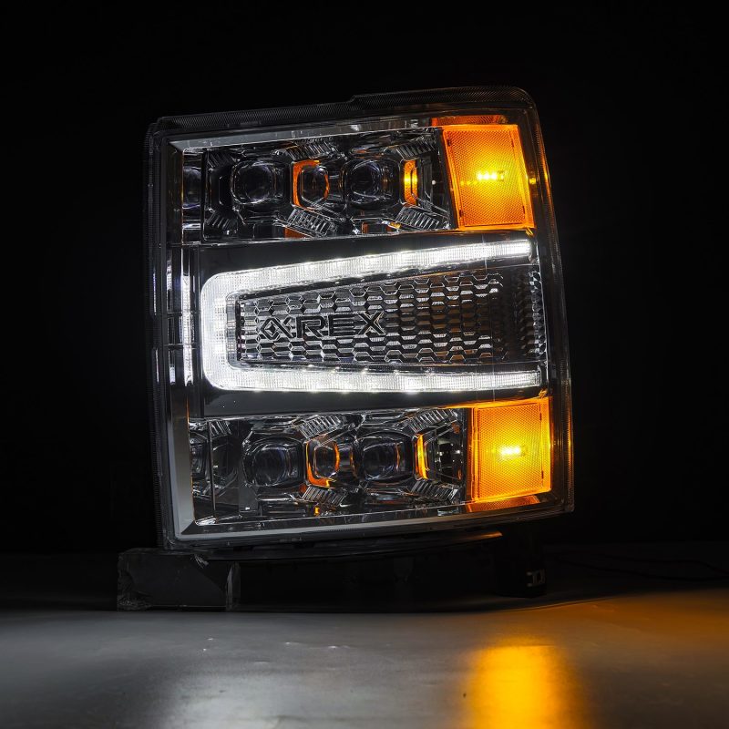 AlphaRex 04-15 Chevy 1500HD NOVA-Series LED Proj Headlights Chrome w/Activ Light/Seq Signal & SB DRL - GTR Auto