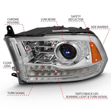 Load image into Gallery viewer, ANZO 2009-2018 Dodge Ram 1500 Projector Plank Style Switchback H.L Halo Chrome Amber (OE Style) - GTR Auto