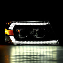 Load image into Gallery viewer, AlphaRex 04-08 Ford F150 PRO-Series Projector Headlights Alpha-Black w/ Sequential Signal and DRL - GTR Auto