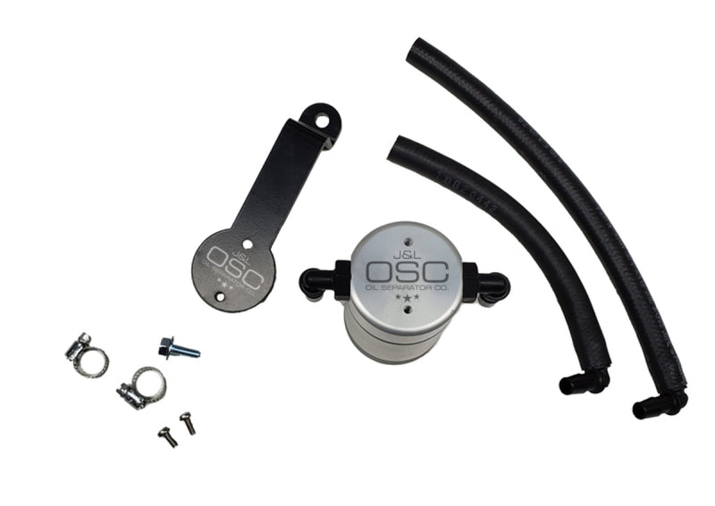 J&amp;L 16-23 Toyota Tacoma 3.5L Driver Side Oil Separator 3.0 - Clear Anodized - GTR Auto
