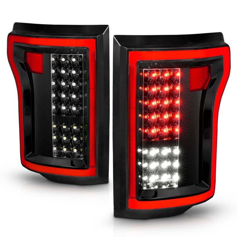 ANZO 2015-2016 Ford F-150 LED Taillights Black - GTR Auto