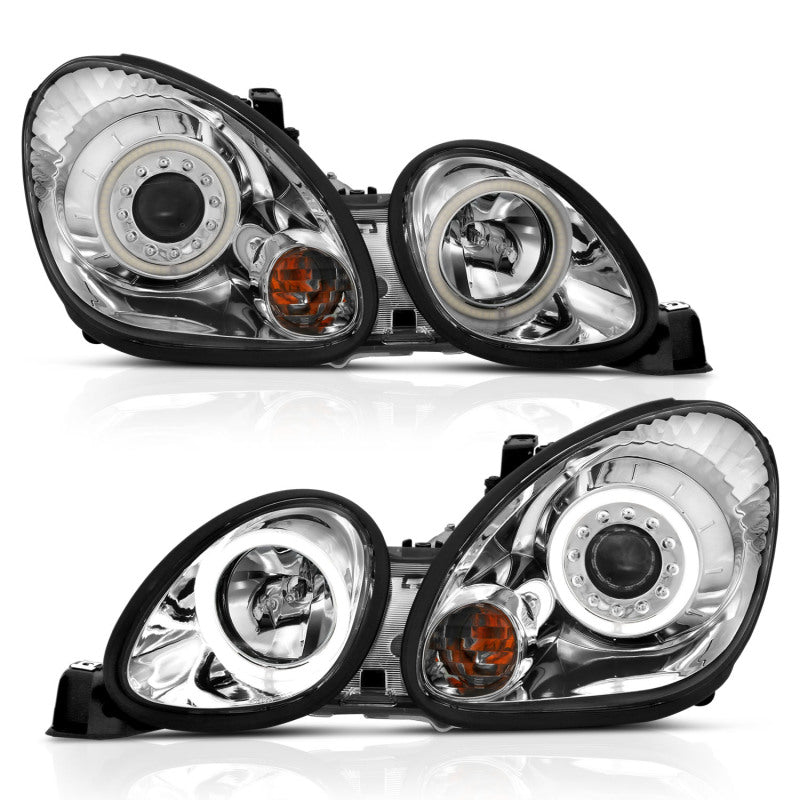 ANZO 1998-2005 Lexus Gs300 Projector Headlights w/ Halo Chrome - GTR Auto