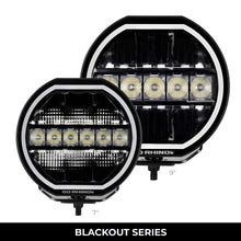 Load image into Gallery viewer, Go Rhino Xplor Blackout Series Maxline LED Hi/Low Beam w/Multi DRL (Surface Mount) 7in. - Blk