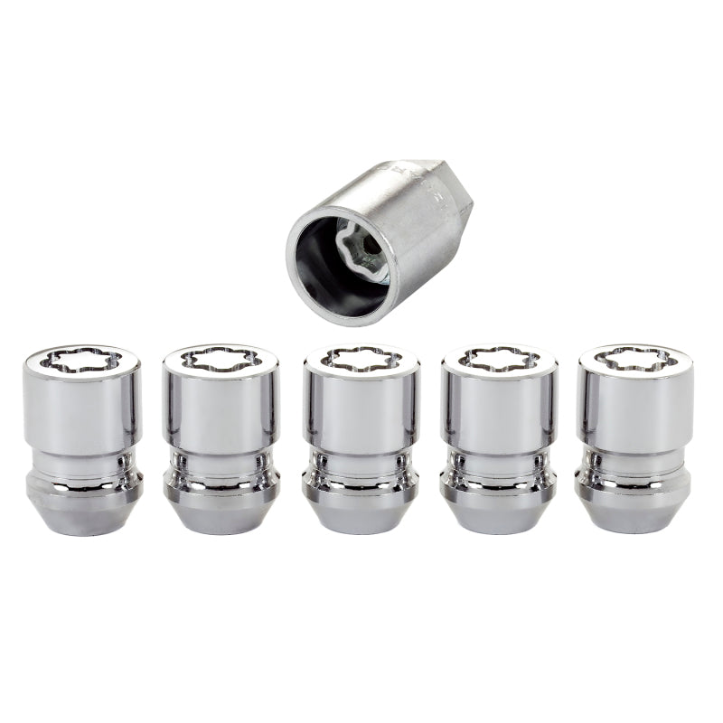 McGard Wheel Lock Nut Set - 5pk. (Cone Seat) M12X1.5 / 13/16 Hex / 1.28in. Length - Chrome - GTR Auto