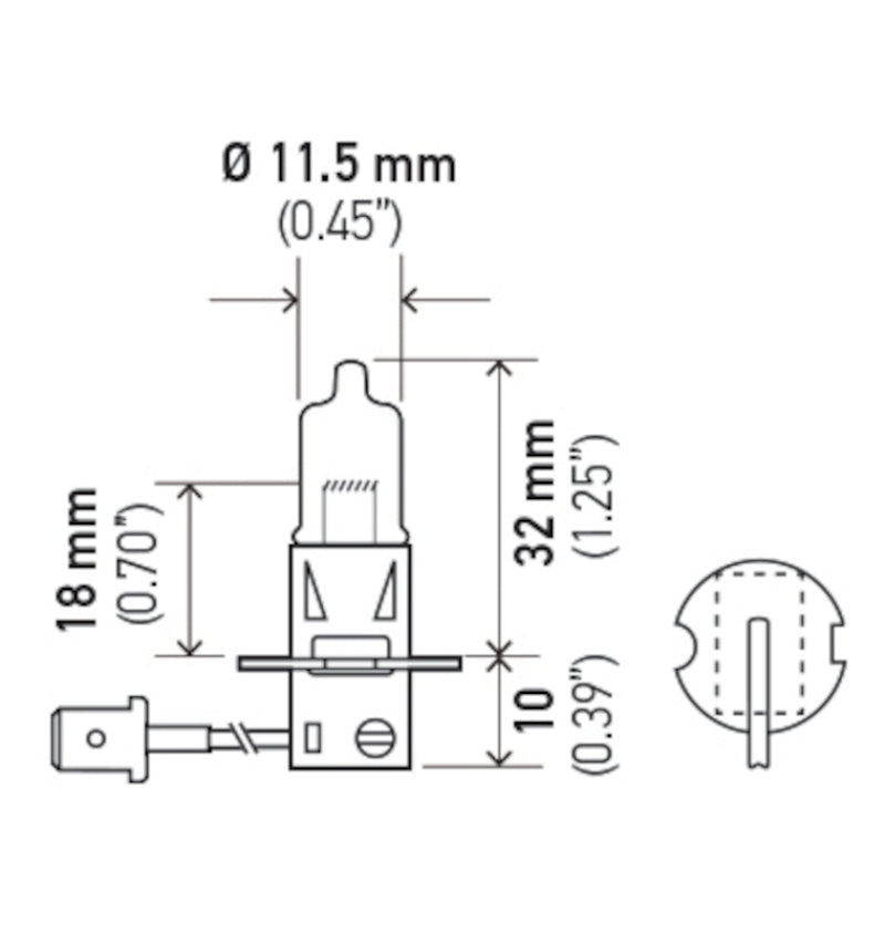 Hella Bulb H3 12V 55W Pk22S T325 +50 - GTR Auto