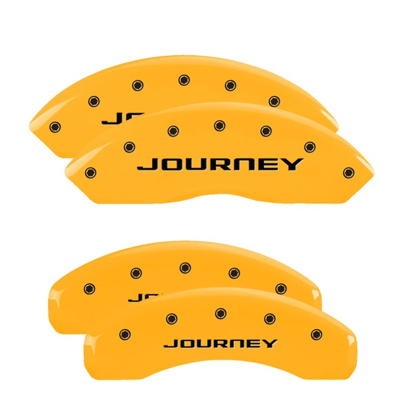 MGP 4 Caliper Covers Engraved Front & Rear Avalanche Yellow finish black ch - GTR Auto
