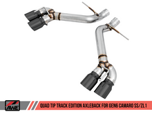 Load image into Gallery viewer, AWE Tuning 16-19 Chevrolet Camaro SS Axle-Back Exhaust - Track Edition (Quad Diamond Black Tips)