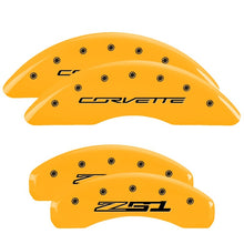 Load image into Gallery viewer, MGP 4 Caliper Covers Engraved Front Corvette C7 Engraved Rear Z51/2015 Yellow finish black ch - GTR Auto
