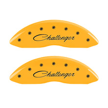 Load image into Gallery viewer, MGP 4 Caliper Covers Engraved Front Challenger Rear RT Yellow Finish Black Char 2006 Dodge Charger