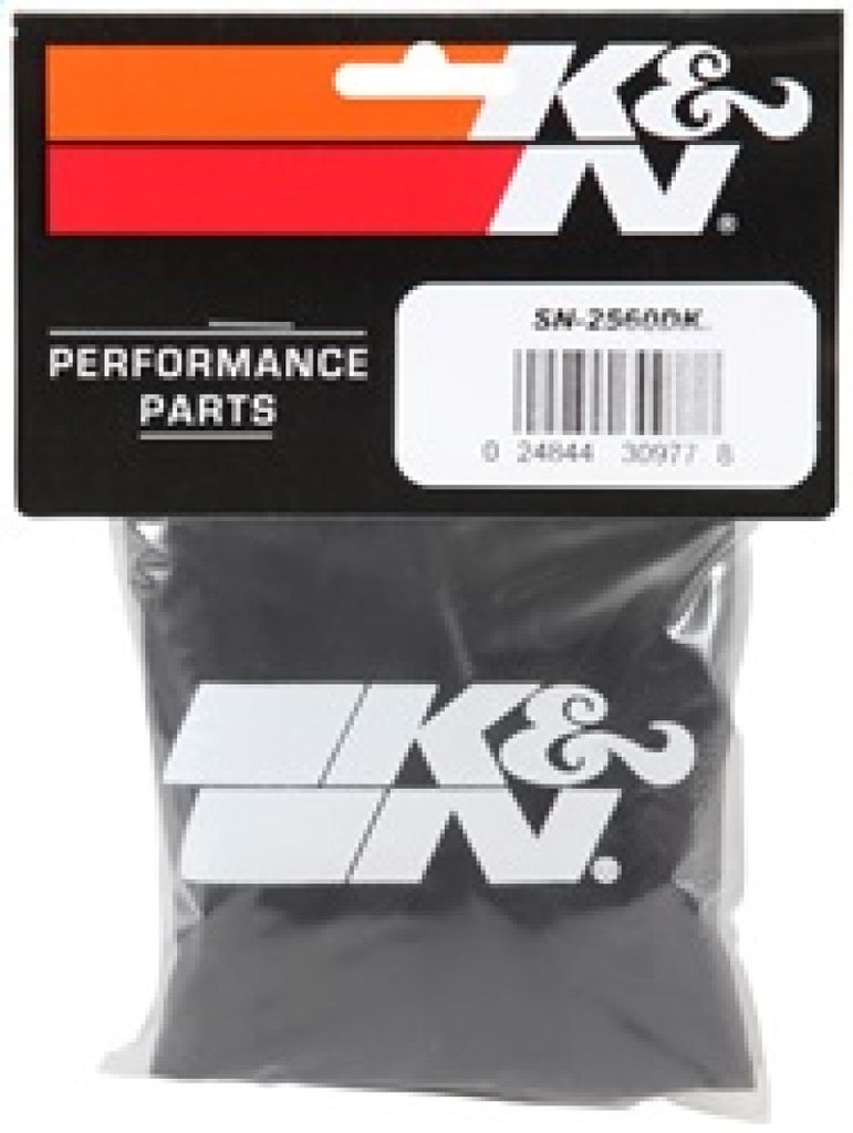 K&N Filter Wrap Drycharger Oval Tapered Black - 3.25in Base I/S Width x 2.5in Top I/S Width x 7in H - GTR Auto