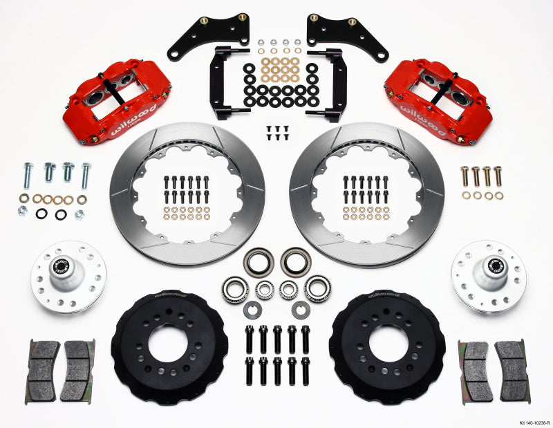 Wilwood Narrow Superlite 6R Front Hub Kit 12.88in Red Large GM 57-70 Drop Spindle - GTR Auto