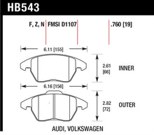 Load image into Gallery viewer, Hawk Audi A3 Quattro / VW EOS / Golf / Jetta / Passat / Rabbit HPS Front Brake Pads - GTR Auto
