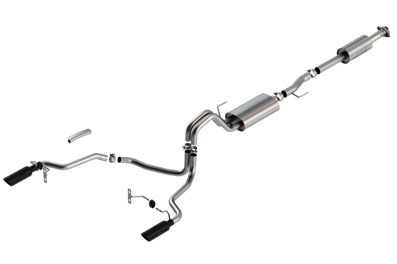 Borla F-150 2021 2.7L/3.5L 4dr CC SB EC STB Lar/KingR/Plnm/LTD 3/2.25 SRE CB Touring BLK CHR Tips - GTR Auto