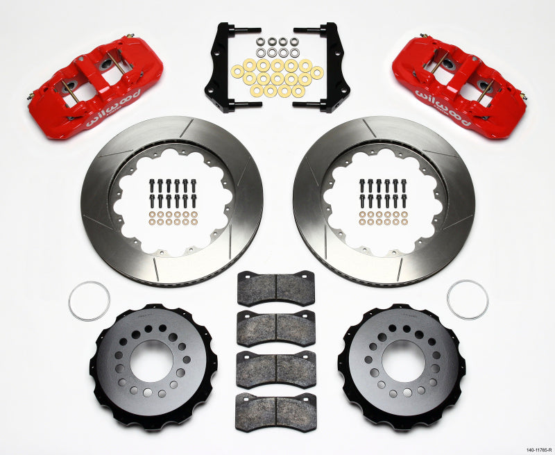 Wilwood AERO4 Rear Kit 14.25in Red 2006-10 Magnum/Challenger/Charger/300C