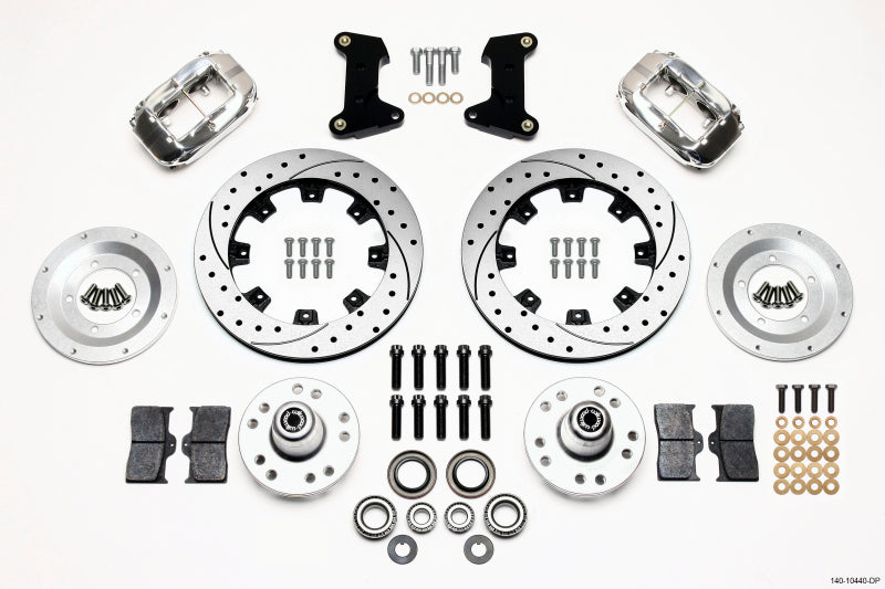 Wilwood Forged Dynalite Front Kit 12.19in Drilled Polished 74-80 Pinto/Mustang II Disc Spindle only - GTR Auto