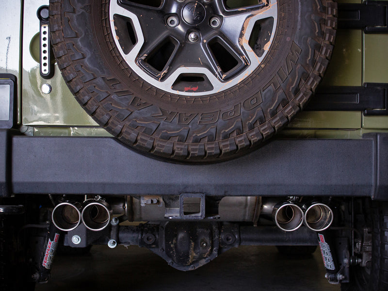aFe Rebel Series 2.5in 409 SS Axle-Back Exhaust Polished 07-18 Jeep Wrangler (JK) V6-3.6L/3.8L - GTR Auto