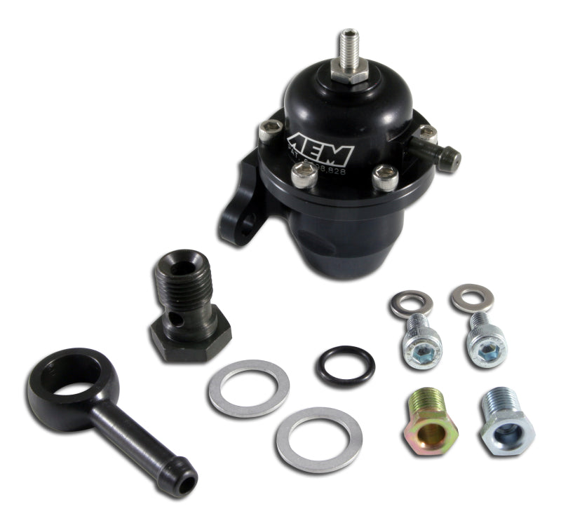 AEM 96-97 Acura CL / 94-97 Accord / 96-00 Civic Ex Black Adjustable Fuel Pressure Regulator - GTR Auto