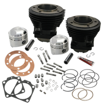 Load image into Gallery viewer, S&amp;S Cycle 66-84 BT 3-31/32in Stroke 3-7/16in Bore 8.0 To 1 Compression Cylinder Kit - Gloss Black 91-9013