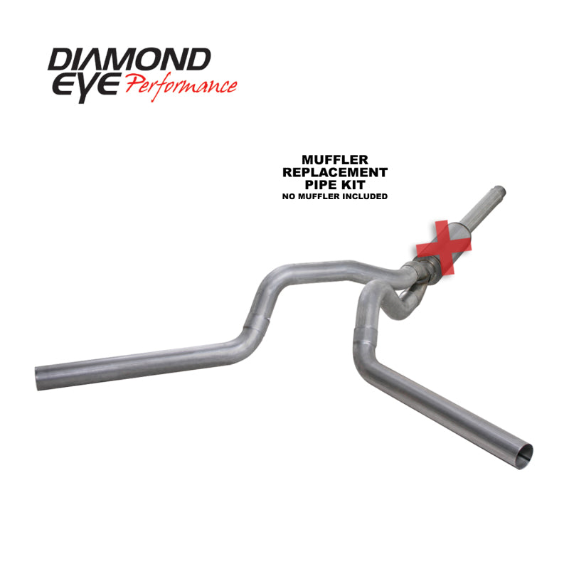 Diamond Eye KIT 4in Catback MFLR RPLCMENT PIPE DUAL AL: 94-97 FORD 7.3L F250/F350 PWRSTROKE - GTR Auto