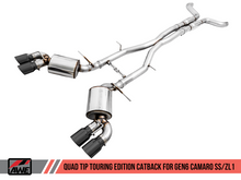 Load image into Gallery viewer, AWE Tuning 16-24 Chevy Camaro SS Non-Res Cat-Back Exhaust -Touring Edition (Quad Diamond Black Tips) 3020-43076